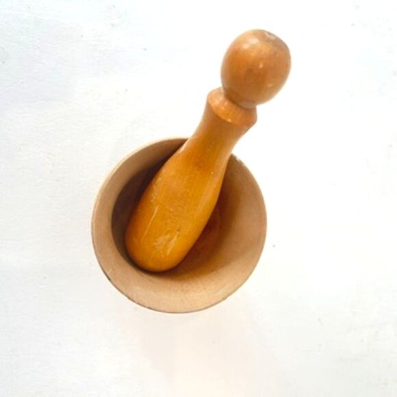 Vintage French Mortar and Pestle Wooden - Picture 4 of 6